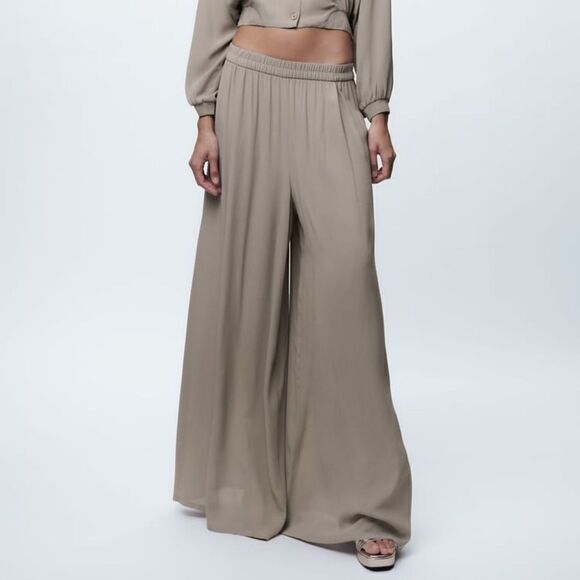 Zara Pants - ZARA PALAZZO WIDE FLOWY PANTS